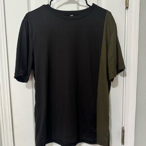 Black and Olive Colorblock T-Shirt